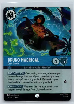 Disney Lorcana Bruno Madrigal - Oasis Oracle 218/204 Epic Holo NM - Image 1