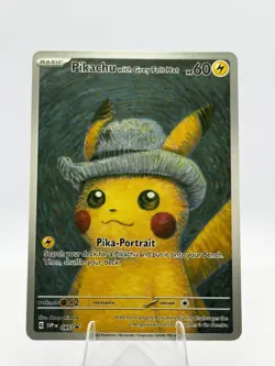 Pikachu with Grey Felt Hat - Van Gogh Collectible Fan Art Card - Image 1
