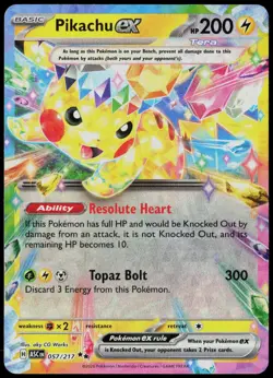 Pikachu ex 057/217 Double Rare Ascended Heroes Pokemon Card Holo Near Mint - Image 1