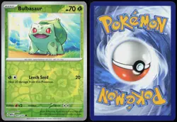 Bulbasaur 001/165 Common 151 Pokemon Card Reverse Holo Near Mint - Image 3