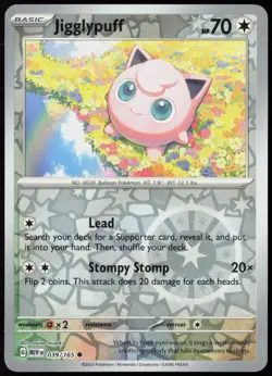 Jigglypuff 039/165 Common 151 Pokemon Card Reverse Holo Near Mint - Image 1