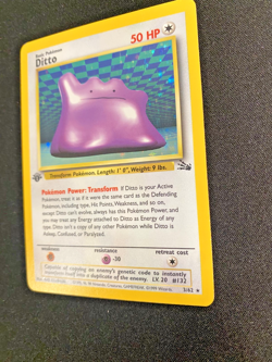 Ditto 3/62 1st Edition Holo Rare Fossil LP - Pokemon Card - Image 3