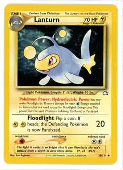 Lanturn 38/111 Neo Genesis Pokemon Card - Image 1
