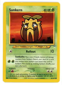 Sunkern 83/105 Neo Destiny Pokemon Card - Image 1