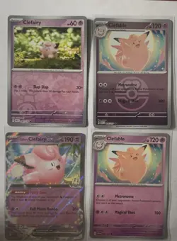 Pokemon TCG Clefairy/Clefable + Lillie's Clefairy ex Foil Lot - Eng - 4 Cards - Image 1