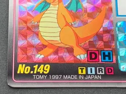 Pokemon Scratch Card Dragonite NO.149 TOMY 1997 Pokemon Japanese Holo Rare Poor - Image 5