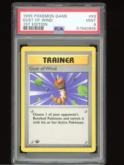 1999 Pokemon BASE SET 1st Edition Gust of Wind Trainer #93 PSA 9 MINT Fresh Cert - Image 1