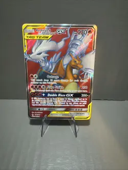 Pokemon Company Reshiram & Charizard GX TAG TEAM Full Art Holo UR 194/214 - Image 1