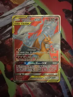 Pokemon Company Reshiram & Charizard GX TAG TEAM Full Art Holo UR 194/214 - Image 3