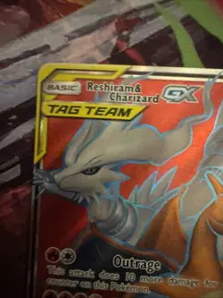 Pokemon Company Reshiram & Charizard GX TAG TEAM Full Art Holo UR 194/214 - Image 4