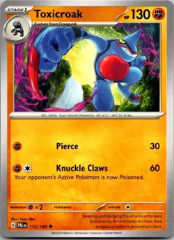 Toxicroak 115/193 Uncommon Paldea Evolved Pokemon Near Mint - Image 1