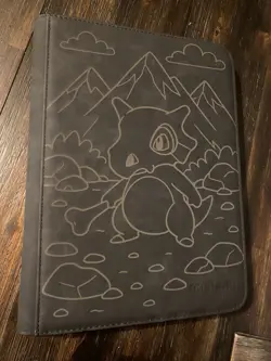 Pokemon Black Cubone Laser Engraved Binder/ Made To Order! Standard Size - Image 1