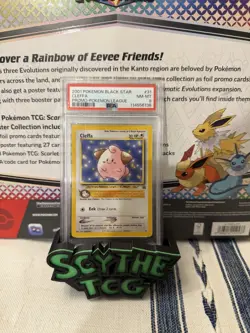 2001 POKEMON CLEFFA POKEMON LEAGUE BLACK STAR PROMO #31 PSA 8 - Image 1