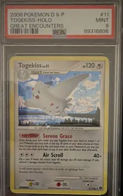 Pokemon TCG Togekiss 11/106 Great Encounters Holo Rare Eng 2008 PSA 9 120HP - Image 1