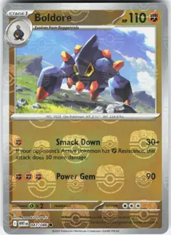Boldore (Master Ball Pattern) 047/086 Common White Flare Pokemon Holo Near Mint - Image 1