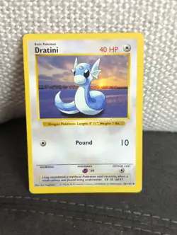 Pokemon Dratini 26/102 Shadowless Base Set WOTC Vintage LP - Image 1