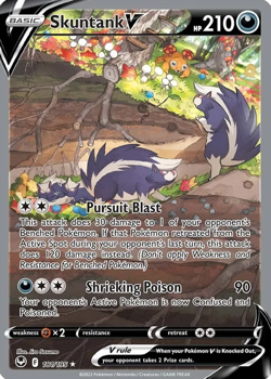 1X NM Skuntank V - 181/195 - Alternate Art Ultra Rare - Pokemon Silver Tempest - Image 1