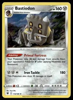 Bastiodon 110/189 Pokemon Card Astral Radiance Rare 160 HP Holo LP M32 - Image 1