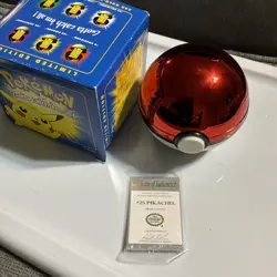 1999 Burger King Pokemon 23K Gold Plated Pikachu #25 Card &Pokeball Case COA Box - Image 3