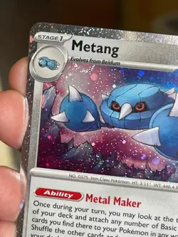 POKEMON METANG 114/162 COMMON COSMOS HOLO WITH SWIRL PLAY! PRIZE PROMO NM CARD - Image 3