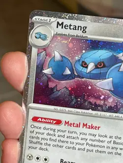 POKEMON METANG 114/162 COMMON COSMOS HOLO WITH SWIRL PLAY! PRIZE PROMO NM CARD - Image 4