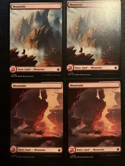 Set Of x4 Mountain FDN Foundations MTG 288/289 FULL ART BASIC LAND M/NM - Image 1