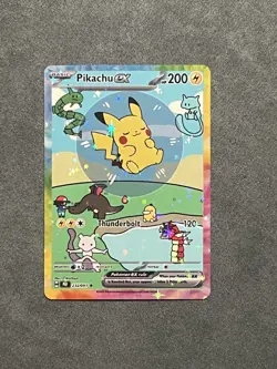 Pikachu EX Pokemon Bubbles Friend Fan Art Non Tcg Fan Art Card - Image 1