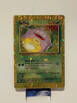Koffing 51/102 Holo Prism Set Vending Machine Sticker Pokemon Card Vintage - Image 1