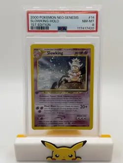 Pokemon TCG Neo Genesis Slowking 14/111 1st Edition Holo EN PSA 8 2000 - Image 1