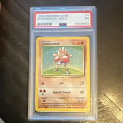 PSA 7 1999 Pokemon TCG Hitmonchan 7/102 Base Set Holo Rare English - Image 1