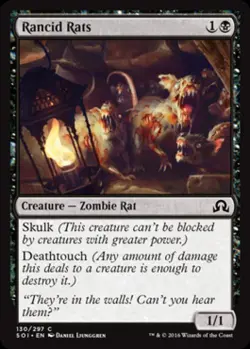 Rancid Rats - Light Play MTG Shadows Over Innistrad - Image 1