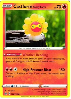 Castform Sunny Form 022/198 Common Chilling Reign Pokemon Near Mint - Image 1