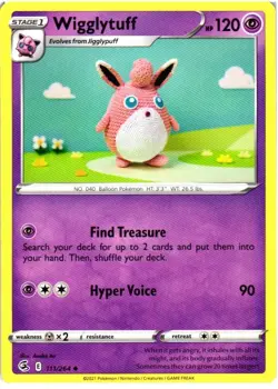 Wigglytuff 111/264 Uncommon Fusion Strike Pokemon Near Mint - Image 1