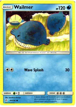 Wailmer 45/236 Common Cosmic Eclipse Pokemon Near Mint - Image 1