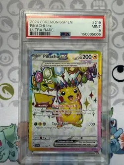 Pokemon Sv08 Surging Sparks Pikachu ex 219/191 English 2024 PSA 9 - Image 1