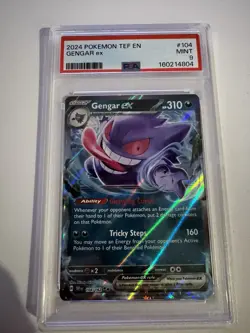 PSA 9 2024 Pokemon SV05 Temporal Forces Gengar ex 104/162 Holo Double Rare - Image 1