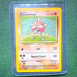 Pokemon TCG Base Set Hitmonchan Holo Rare 7/102 70 HP English 1999 WOTC - Image 1