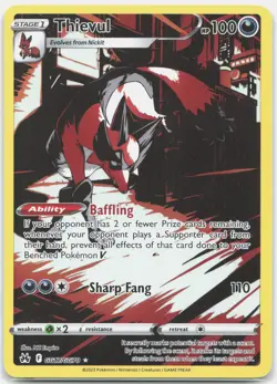 Thievul GG17/GG70 Holo Crown Zenith Galarian Gallery Pokemon NM - Image 1