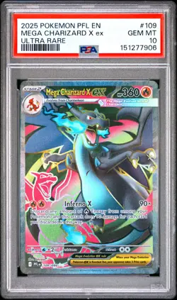 Mega Charizard X EX 109/094 Full Art Ultra Rare Phantasmal Flames English PSA 10 - Image 1