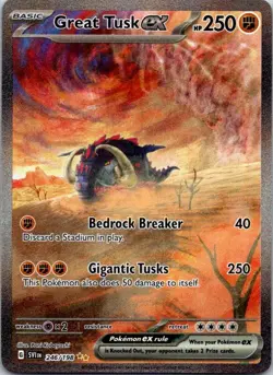 Great Tusk ex 246/198 Special Illustration Rare Scarlet & Violet Pokemon Holo NM - Image 1