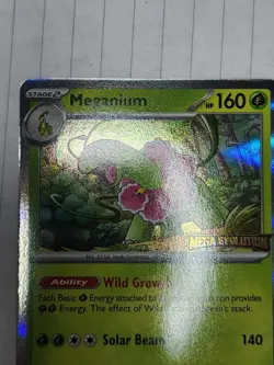 2025 Pokemon Meganium #001 Prerelease Promo, Mega Evolution Stamped, MEP #01, NM - Image 3