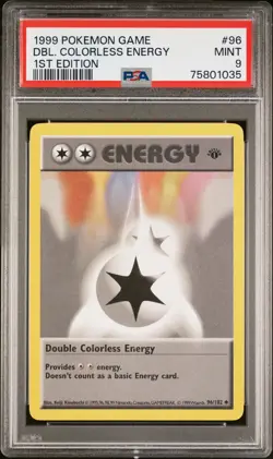 DOUBLE COLORLESS ENERGY Base Set 1st Edtion PSA 9 Vintage Pokemon - Image 1