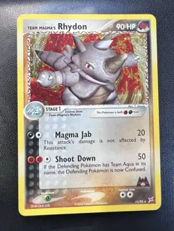 Team Magma's Rhydon 11/95 Team Magma vs Team Aqua Holo Pokemon LIGHTY PLAYED - Image 1