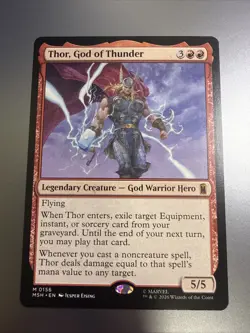 MTG Thor, God of Thunder MSH 0156 M NM Regular - Image 1