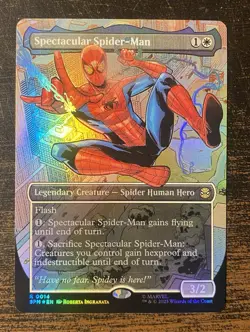Spectacular Spider-Man Magic the Gathering Borderless Foil Rare NM/NM+ - Image 1