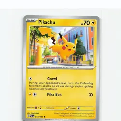Pikachu 018/091 Common Paldean Fates Pokemon Near Mint - Image 1