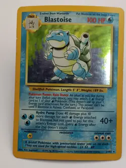 Pokemon Blastoise 2/102 Holo Base Set Unlimited Vintage Rare HP - Image 1