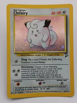 Clefairy 6/130 Base Set 2 Rare Holo Pokemon Card 2000 Vintage WOTC MP - Image 1