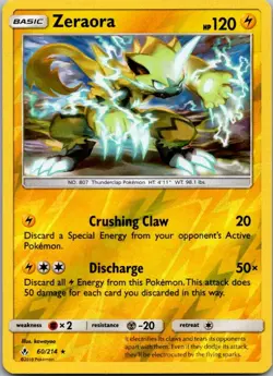 Pokemon Unbroken Bonds Zeraora Reverse Holo 60/214 - Image 1