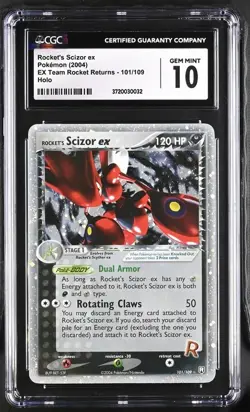 Pokemon Rocket's Scizor ex #101/109 Team Rocket Returns Holo - CGC Gem Mint 10 - Image 1